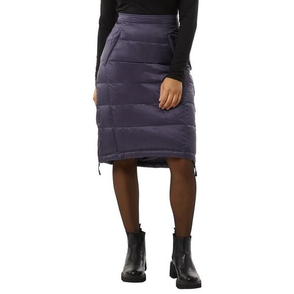 New Aventure Women's Quilted Side Zippers Winter Down Midi Skirt - Picture 1 of 9